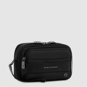 Piquadro Rover fabric and leather pouch