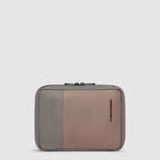 Piquadro SYNC beauty case in recycled fabric and leather