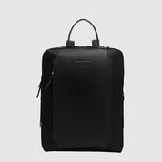 Piquadro Lyra backpack for laptop and 13" iPad® Pro, in recycled fabric and leather