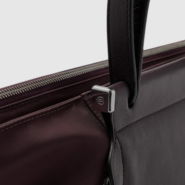 Borsa Shopping bag porta pc 14" Lyra in tessuto riciclato e pelle Piquadro