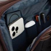 Piquadro Russel leather travel backpack for 15.6" laptop