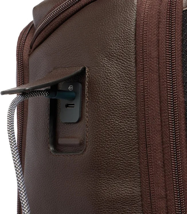 Piquadro Russel leather travel backpack for 15.6" laptop