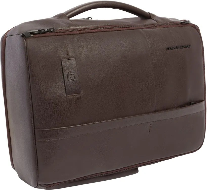 Piquadro Russel leather travel backpack for 15.6" laptop