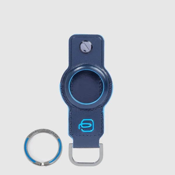 Portachiavi per AirTag® e CONNEQU 4.0 Blue Square in pelle Piquadro