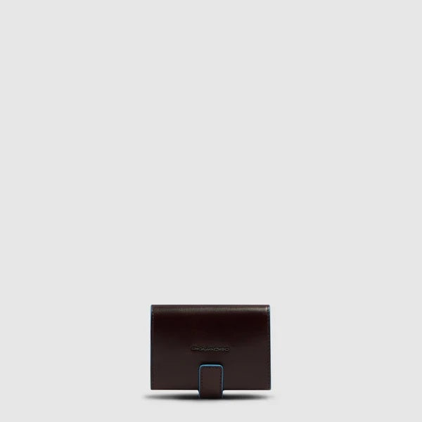 Portacarte di credito MagSafe® Blue Square in pelle Piquadro