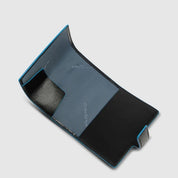 Portacarte di credito MagSafe® Blue Square in pelle Piquadro