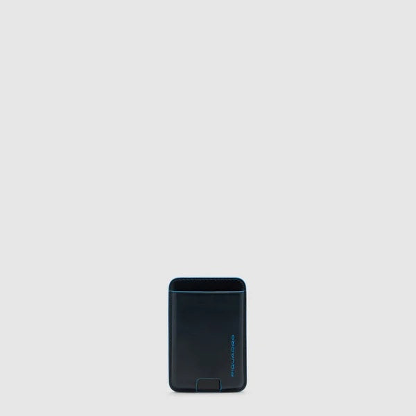 Portacarte di credito MagSafe® Blue Square in pelle Piquadro