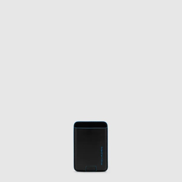 Portacarte di credito MagSafe® Blue Square in pelle Piquadro