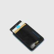 Portacarte di credito MagSafe® Blue Square in pelle Piquadro