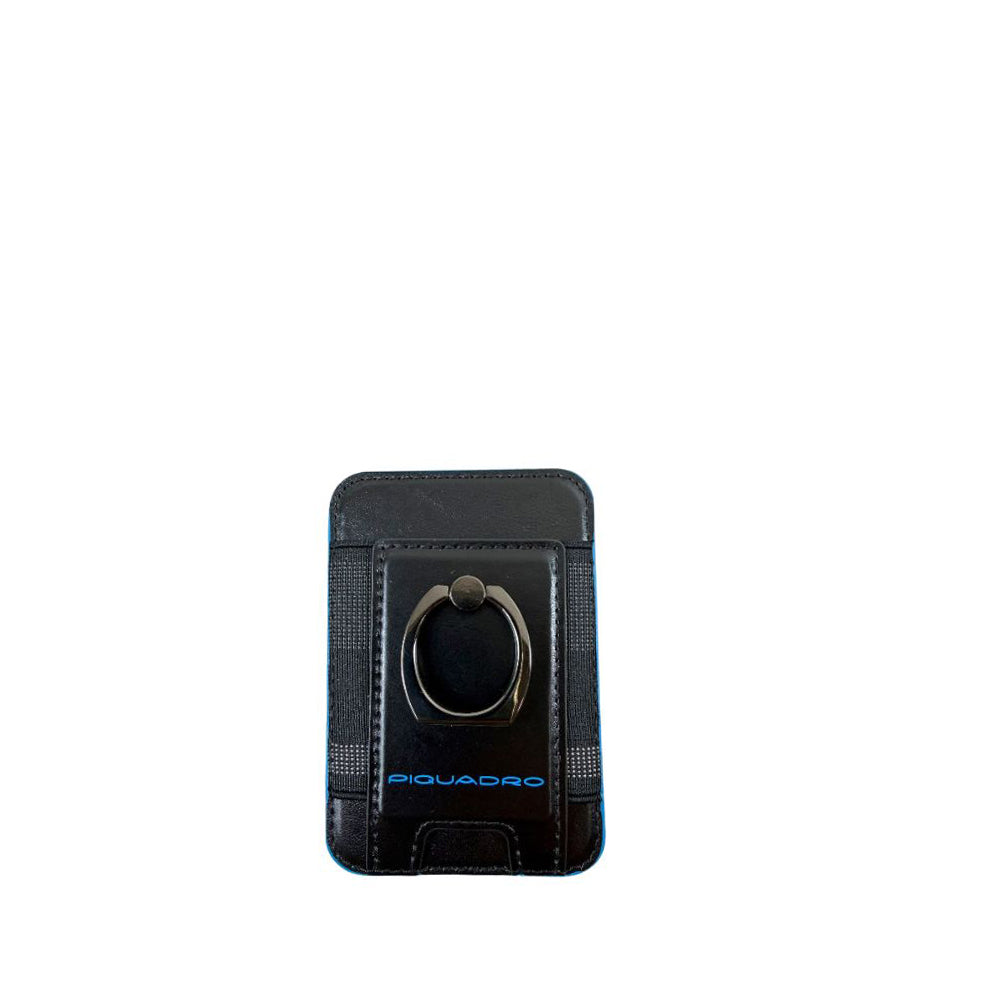 Portacarte di credito MagSafe® Blue Square in pelle Piquadro