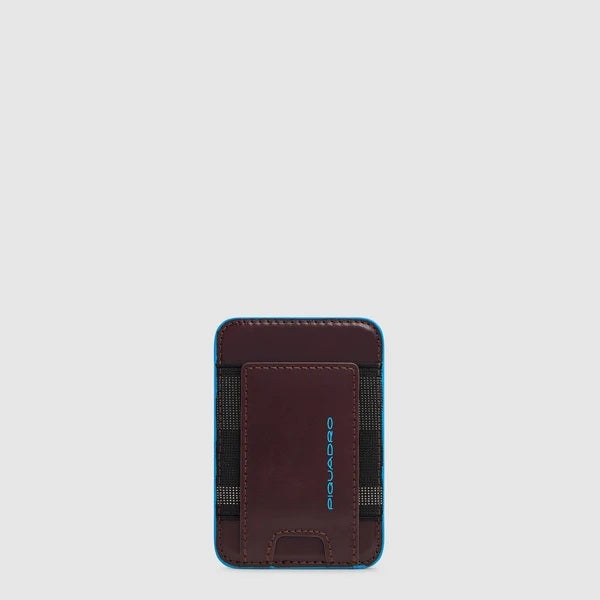 Portacarte di credito MagSafe® Blue Square in pelle Piquadro