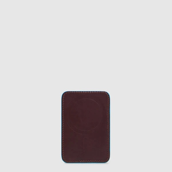 Portacarte di credito MagSafe® Blue Square in pelle Piquadro