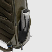 Piquadro Blue Square 15.6" leather laptop backpack