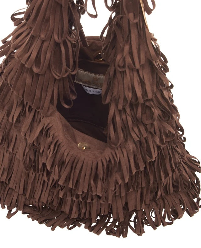 Borsa a spalla Capucine in eco camoscio LaMilanesa