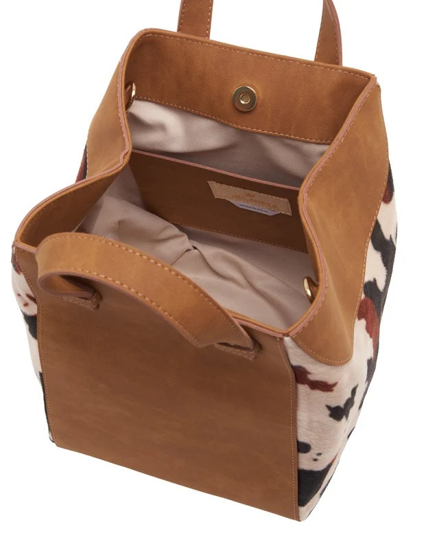 LaMilanesa Dani handbag in eco-leather and fabric