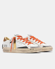 Sneakers Skate Orange Flame in pelle Crime London