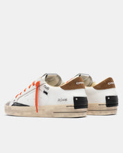 Sneakers Skate Orange Flame in pelle Crime London