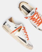 Sneakers Skate Orange Flame in pelle Crime London