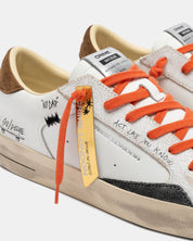 Sneakers Skate Orange Flame in pelle Crime London