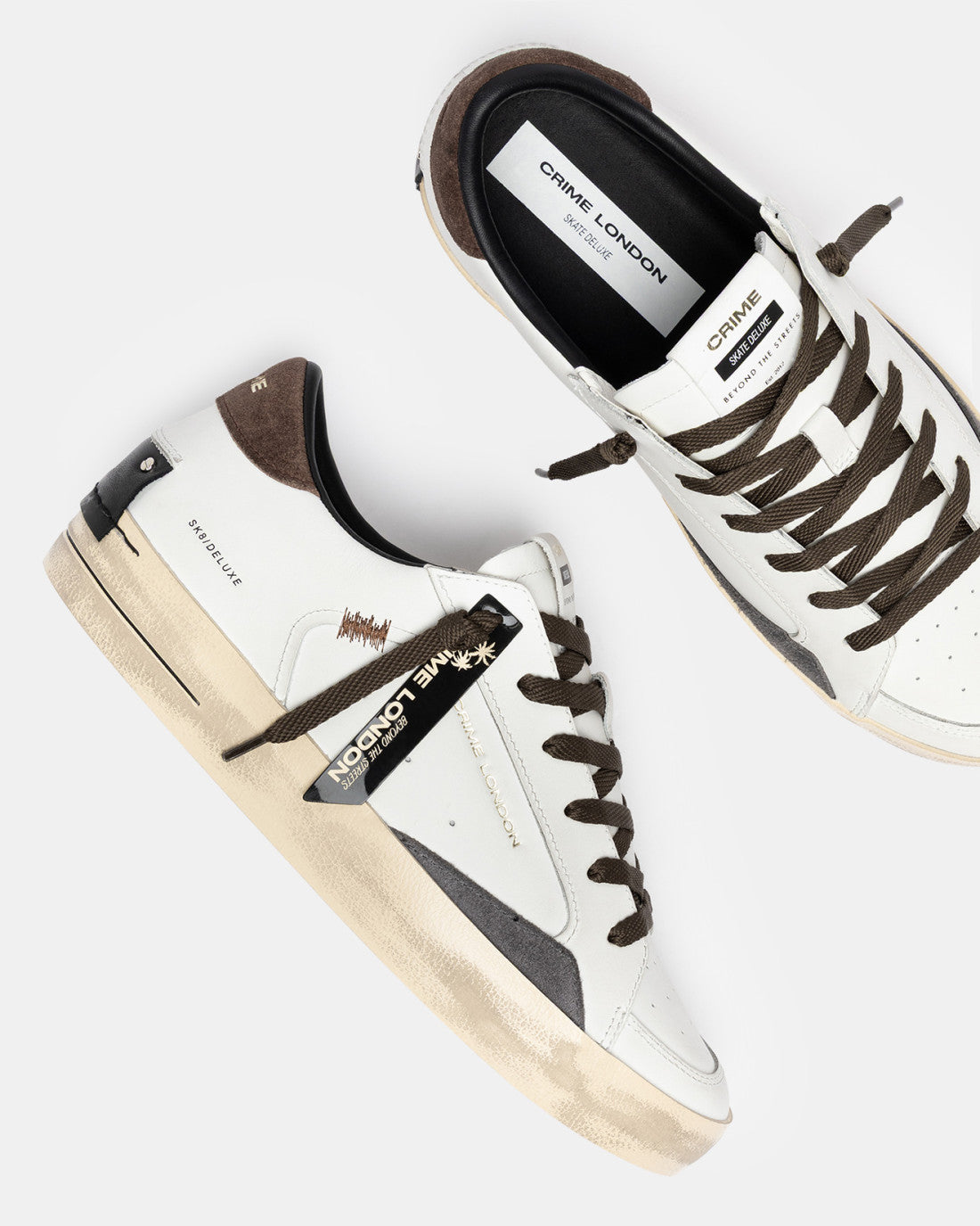Sneakers Skate Oak Smoke in pelle Crime London