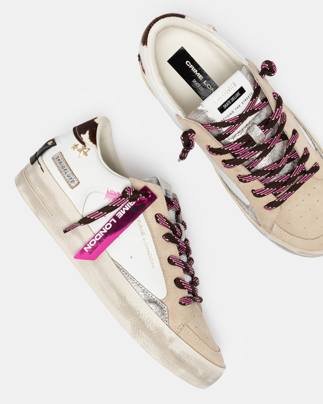 Sneakers Skate Pink Rodeo in pelle Crime London
