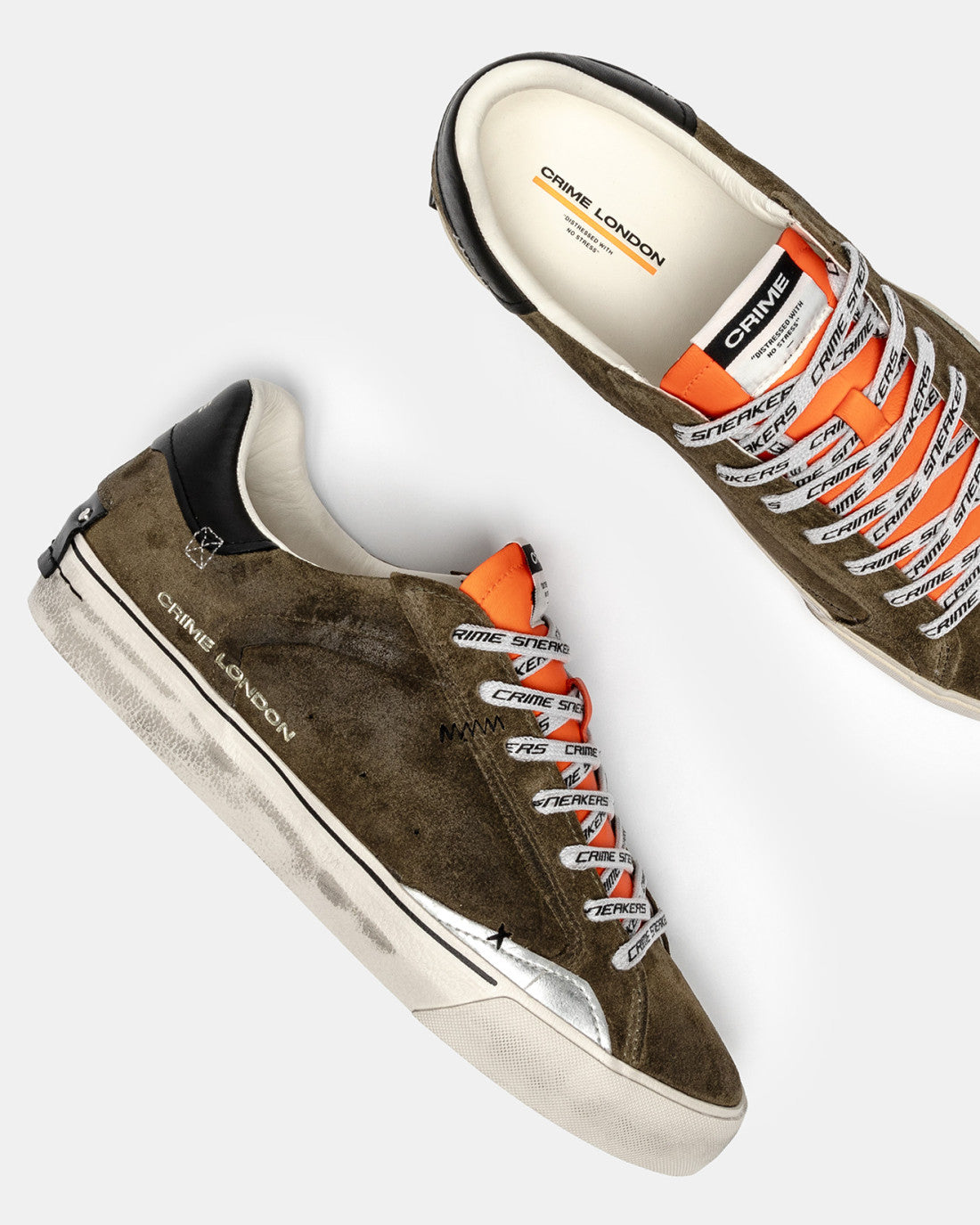 Sneakers Deconstructed Lava Orange in suede Crime London