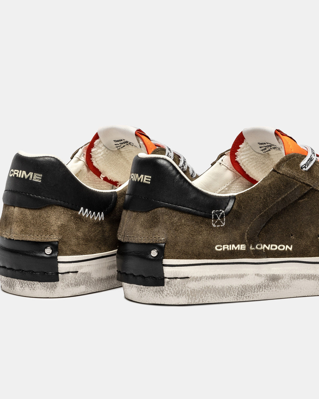 Sneakers Deconstructed Lava Orange in suede Crime London