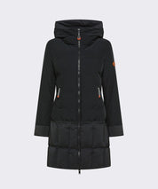 Dekker River coat in contrasting dual materials