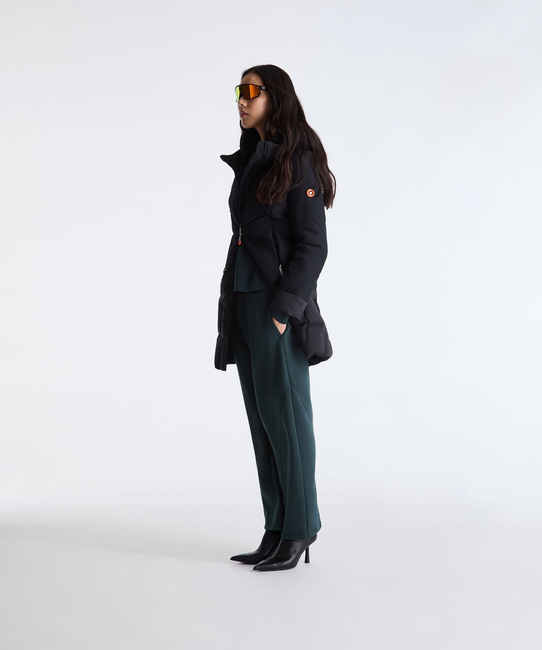 Dekker River coat in contrasting dual materials