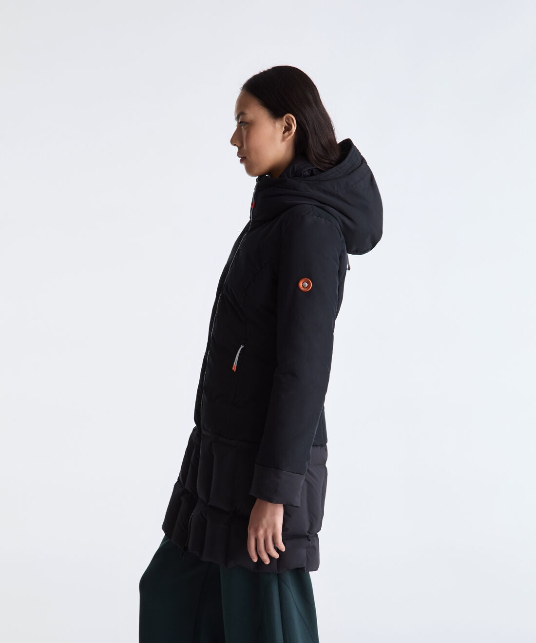 Dekker River coat in contrasting dual materials