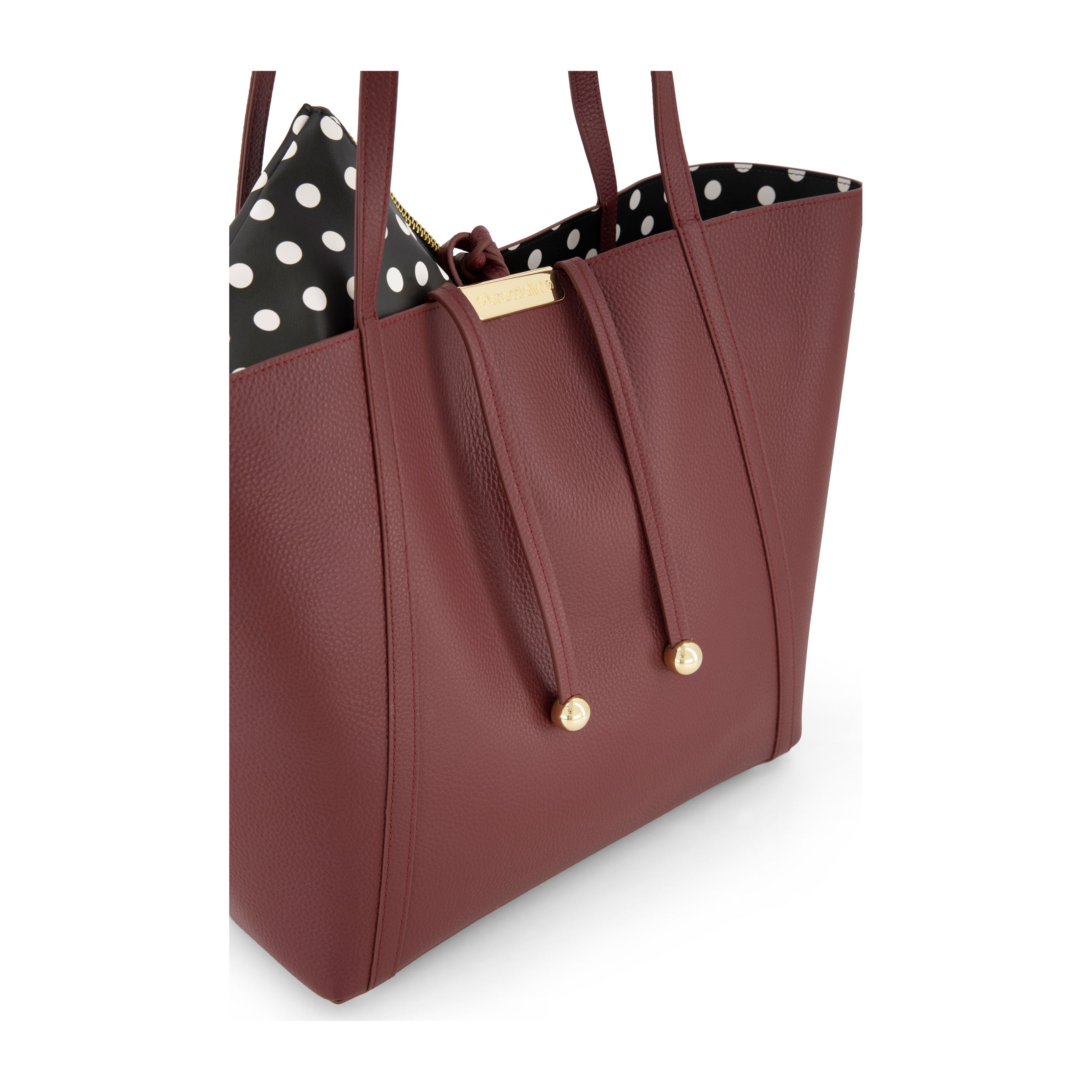 Braccialini Leather Double Shopper Bag