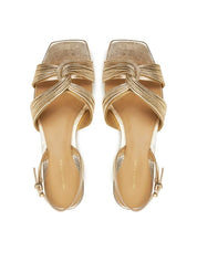 Michael Kors Alessia kitten sandal for women featuring a sleek design and open-toe style in neutral tones.