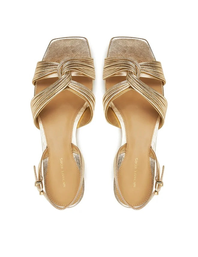 Michael Kors Alessia kitten sandal for women featuring a sleek design and open-toe style in neutral tones.