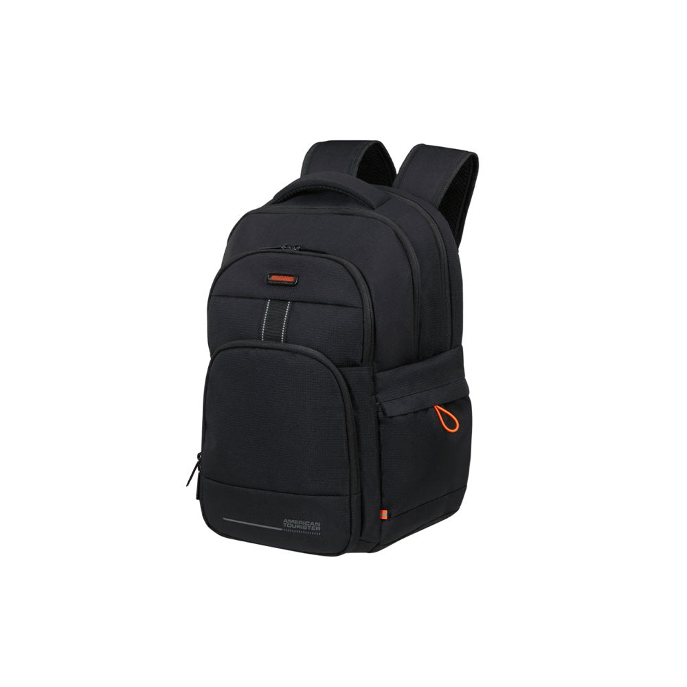 Unisex American Tourister At Work Nxt 14-inch backpack with multiple compartments and padded straps for comfortable carrying.