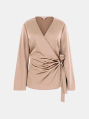 Ava Satin Wrap Top Guess - MYLILLY