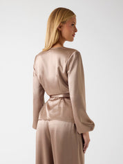 Ava Satin Wrap Top Guess - MYLILLY