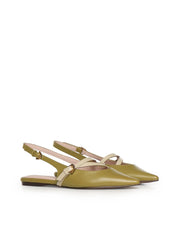Coccinelle Ginko ballerine for women with floral detailing, elegant slip-on shoes, made of soft leather in neutral tones