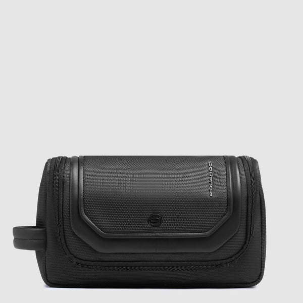 Lyss Piquadro unisex beauty case with multiple compartments, compact travel accessory for organizing toiletries and personal items.