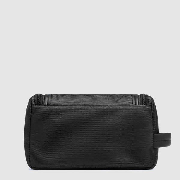 Unisex Piquadro Beauty Case Lyss Piquadro for travel, with sleek black design and multiple compartments for organization.