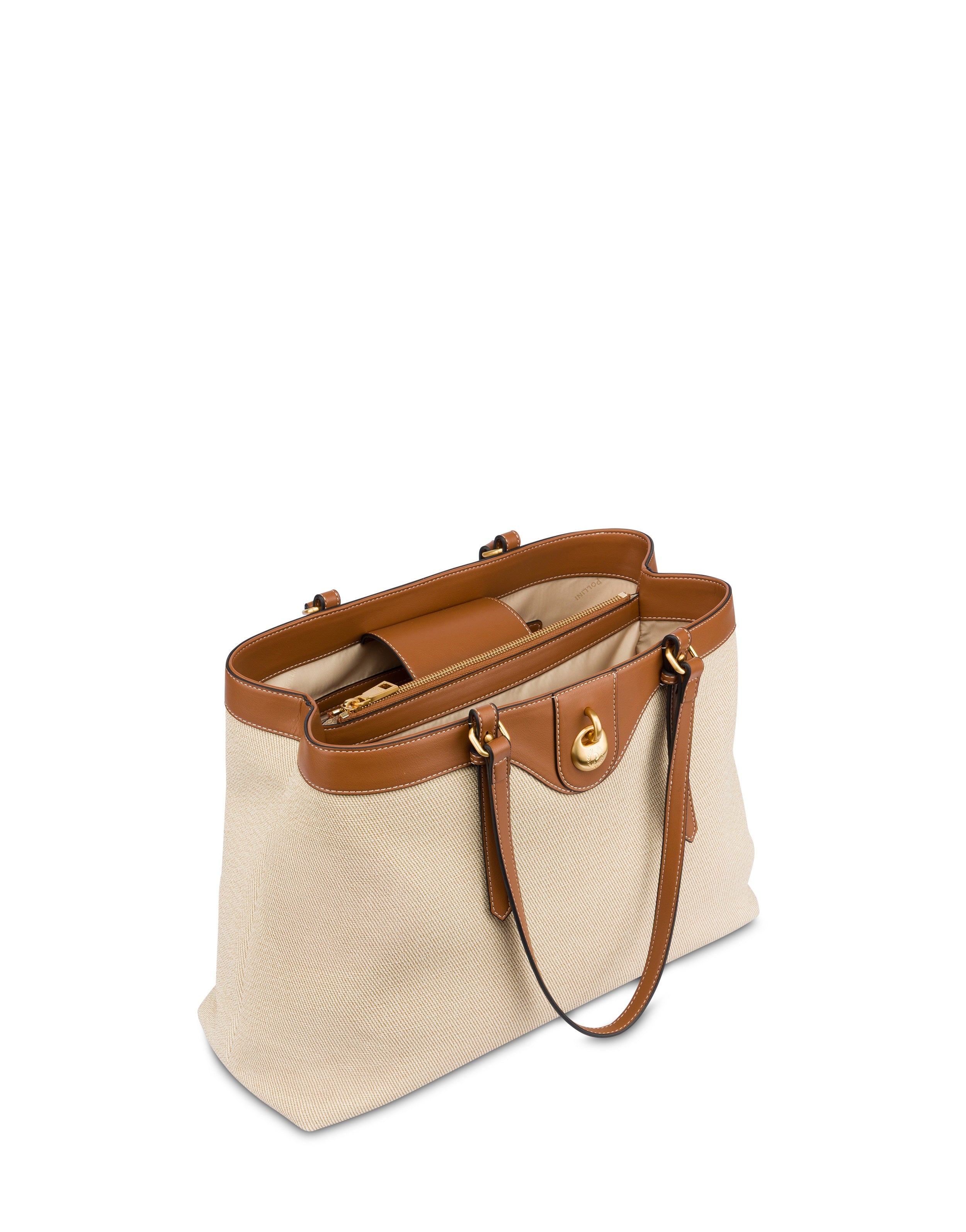 Big Double Handle Drop Bag Canvas Pollini - MYLILLY