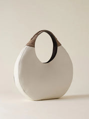 Large Borbonese Borsa Hobo Full Moon in brown leather, stylish shoulder bag with spacious design and elegant details.