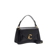 Coccinelle C-Me Small handbag, elegant women's leather clutch with top handle and minimalist design, in black.