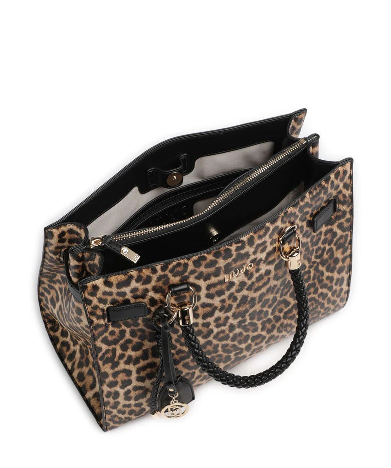 Liu Jo Manhattan women's hand bag with structured design and top handles, in neutral color, stylish for casual or formal wear.