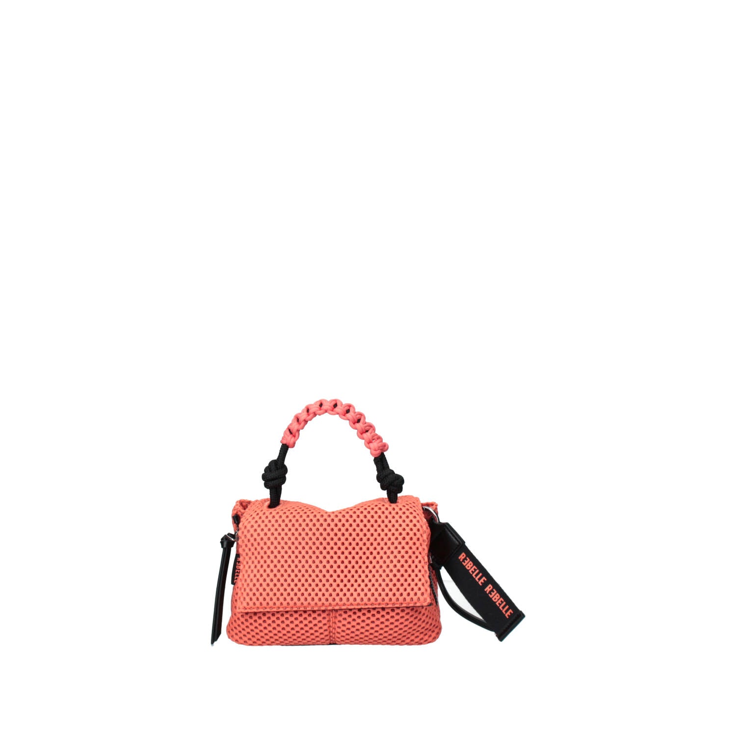 Rebelle Orchis Net Rebelle women's hand bag with floral design, leather exterior, and elegant carry handle.