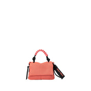 Rebelle Orchis Net Rebelle women's hand bag with floral design, leather exterior, and elegant carry handle.