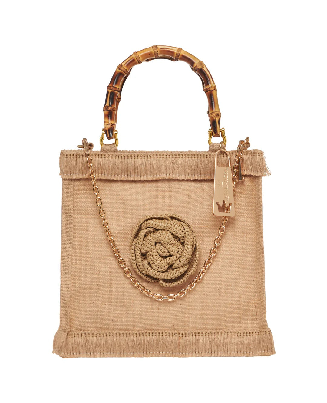 Medium pink LaMilanesa women's hand bag with top handles, stylish and elegant accessory for women.