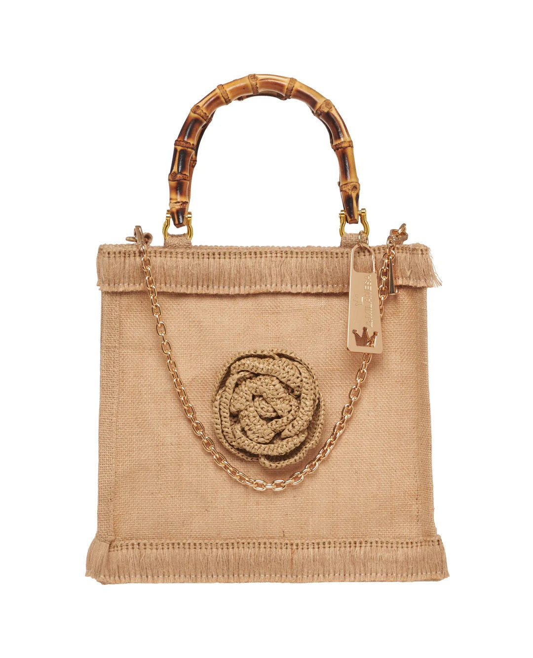 Medium pink LaMilanesa women's hand bag with top handles, stylish and elegant accessory for women.