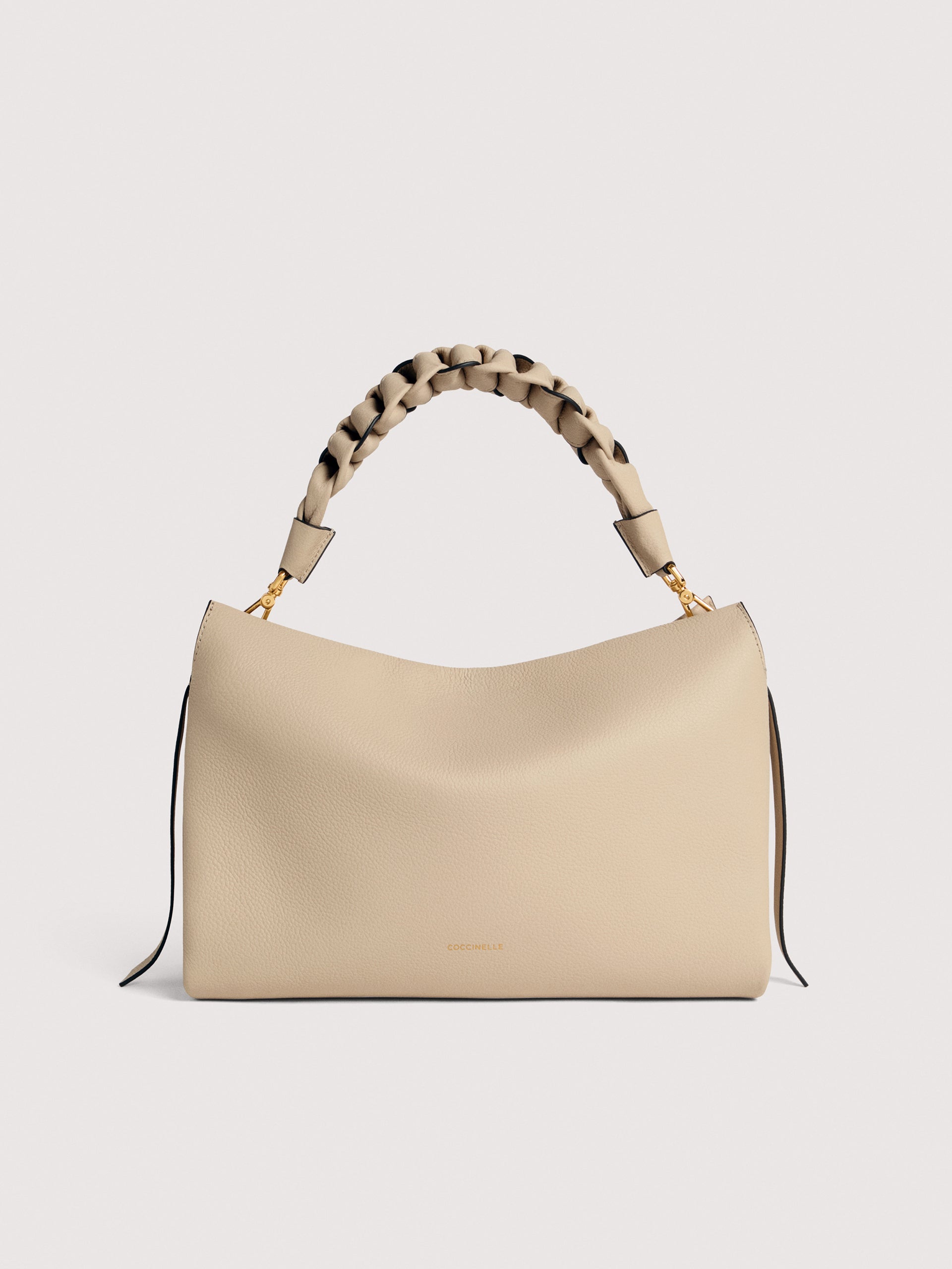 Medium leather Boheme shoulder bag by Coccinelle, stylish women's accessory with a sleek design and versatile shoulder strap.