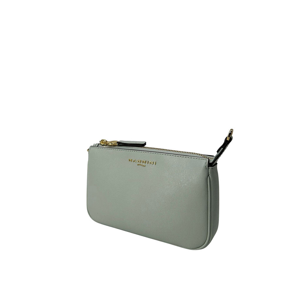 Nannini Flora shoulder bag for women, small mini crossbody purse in elegant design with leather strap and floral details.