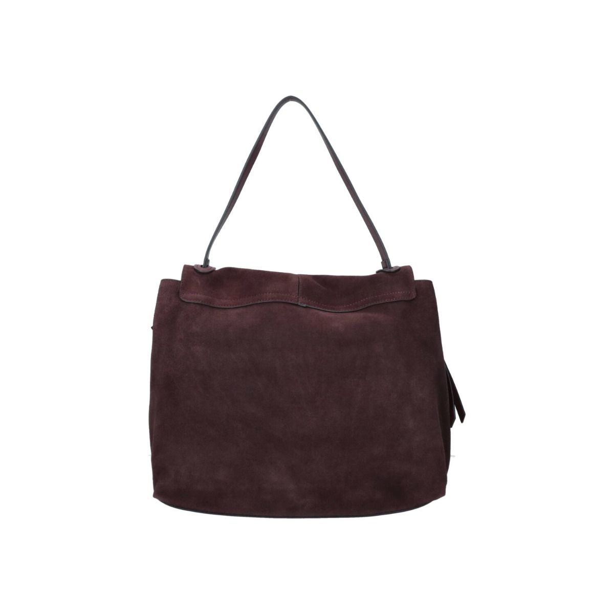 Borsa a spalla Rebelle Lampetra in pelle nera con dettagli eleganti e tracolla regolabile.